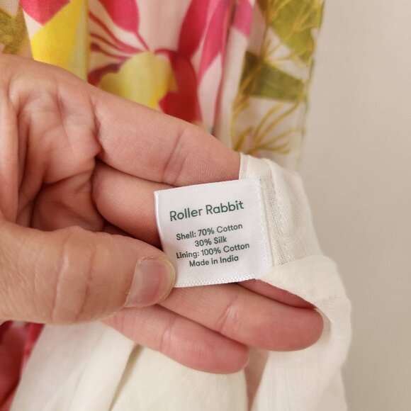 Roller Rabbit Imza Maxi Dress Dakota Floral Tiered Ruffle Skirt Silk Cotton S - Picture 9 of 10